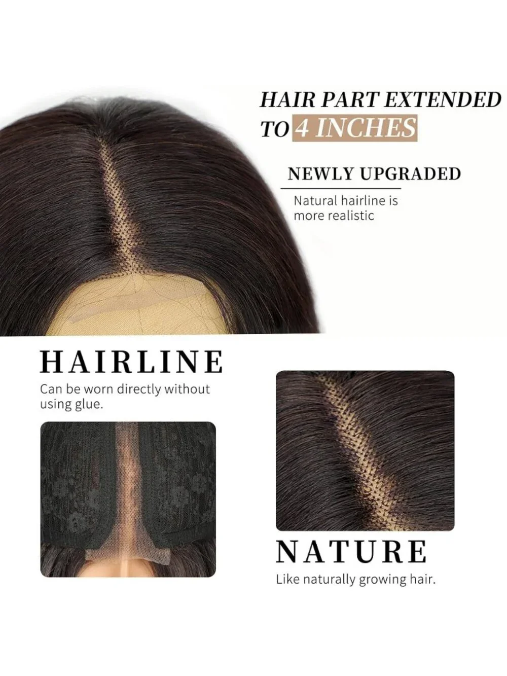 Women's Brown Highlight Lace Hairline 26 Inch Synthetic Heat Resistant Wavy Wigs